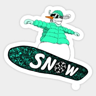 snowman on the board (mint) Sticker